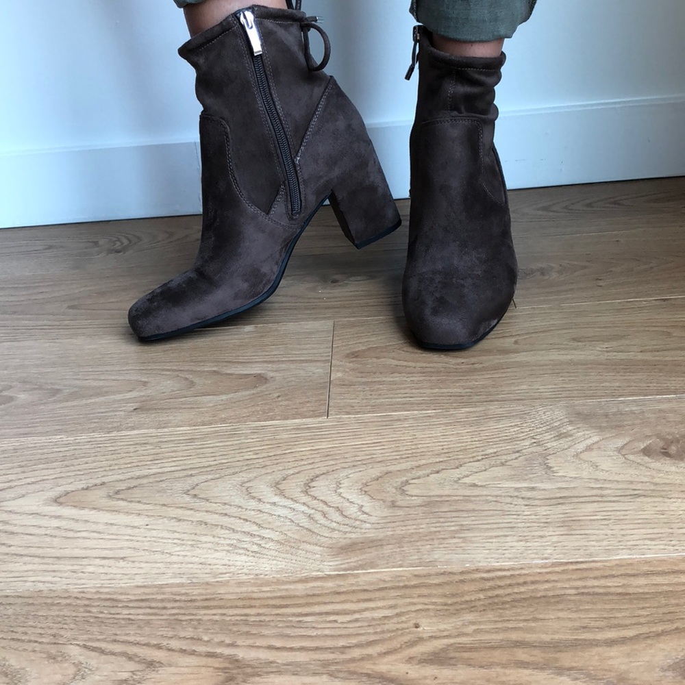 Franco Sarto Brown Suede Ankle Booties